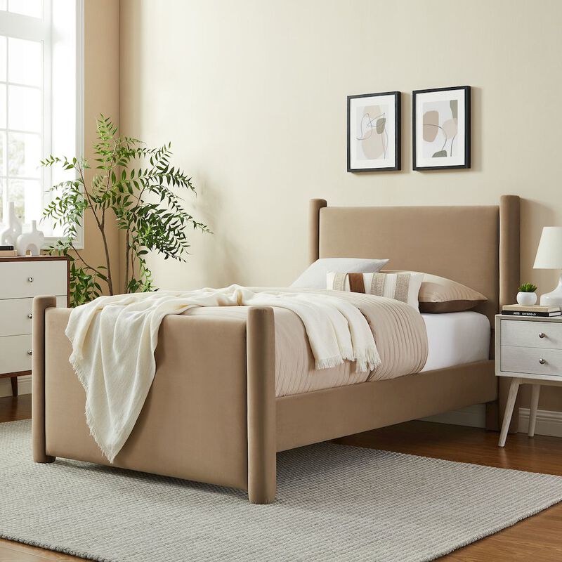 Modway Rael Performance Velvet Twin Platform Bed image number 7