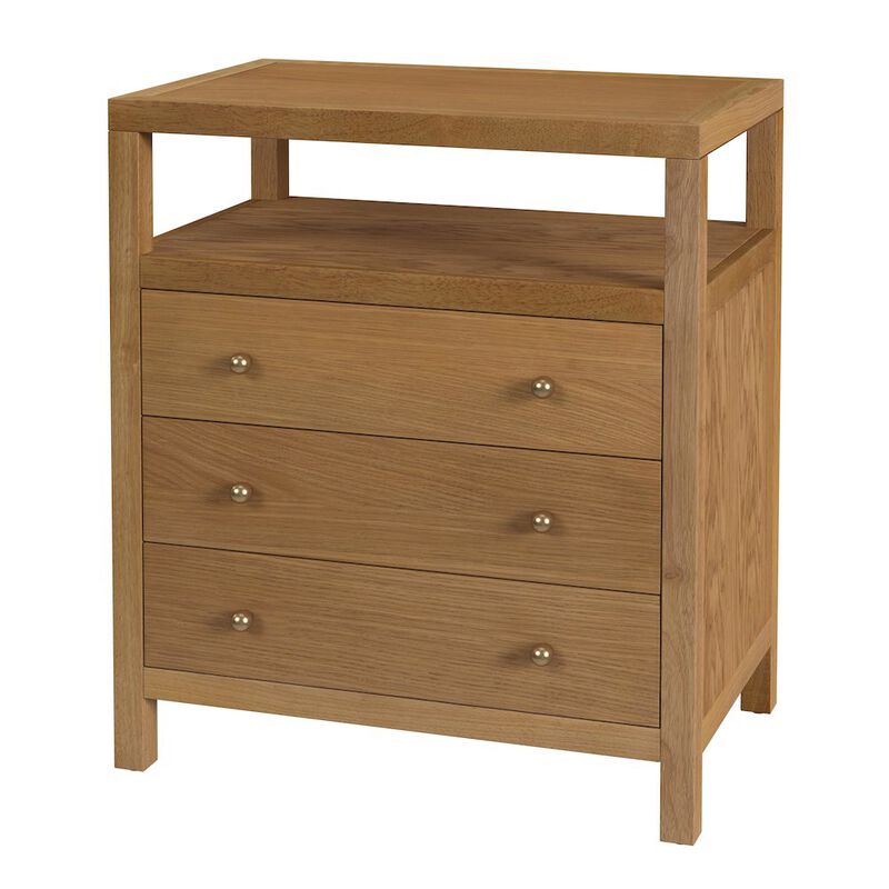 Butler Specialty 27 in. W Rectangular Wood 3 Drawer Tall Nightstand with Open Shelf on Top