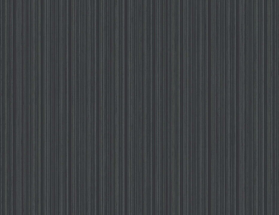 Sebasco Black Vertical Pinstripe Wallpaper
