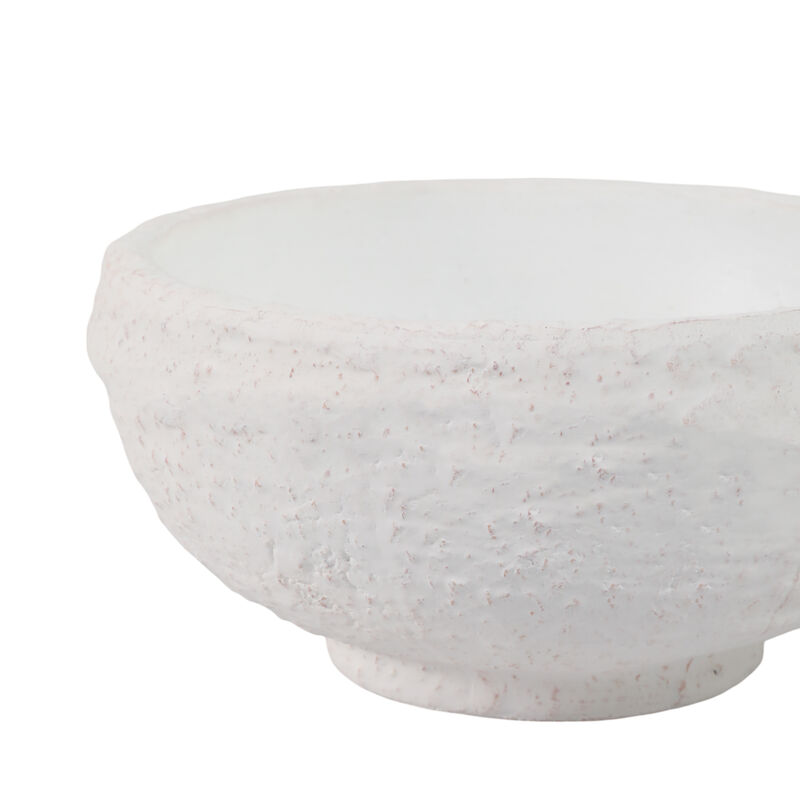 White Textured Terracotta Bowl