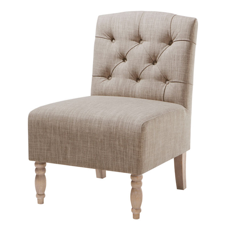 Gracie Mills Glenda Elegant Tufted Armless Accent Chair