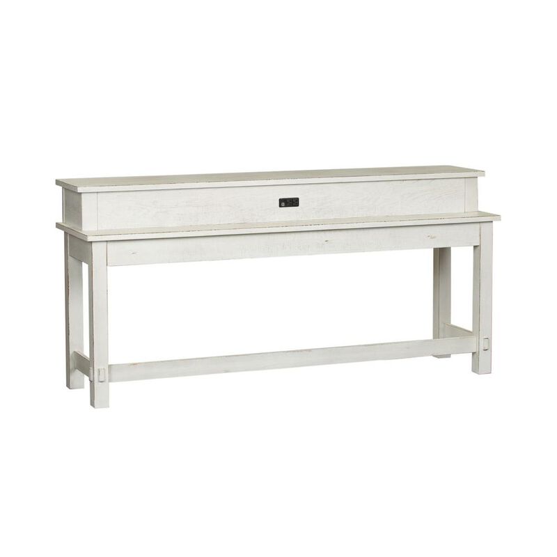 Liberty Furniture Modern Farmhouse Console Bar Table in Flea Market White w/ Heavy Distressing image number 0