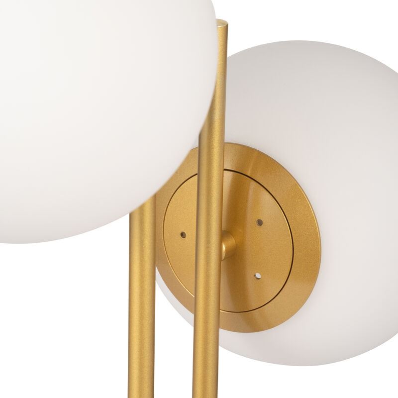 Glass/brass 23" Double Diffuser Table Lamp, Gold image number 4
