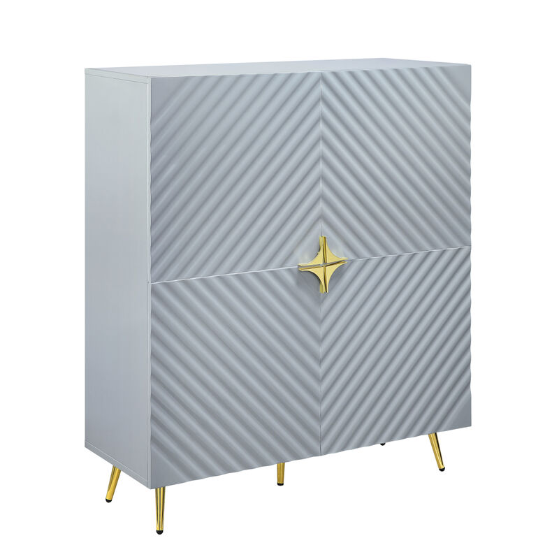Gaines Accent Cabinet in Gray High Gloss Finish image number 4