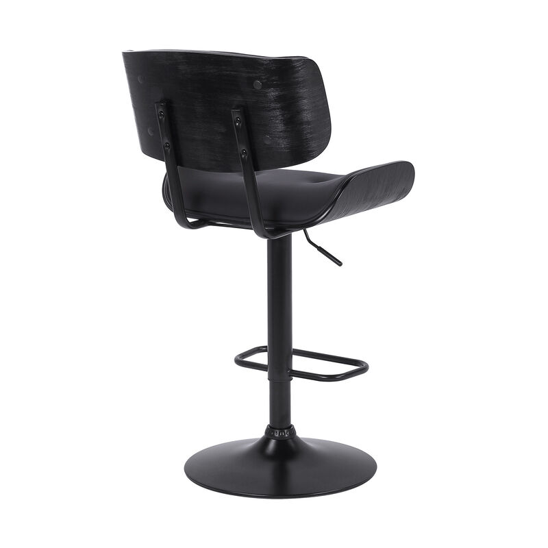 Hivvago 25 Inch Black Iron Swivel Adjustable Height Bar Chair
