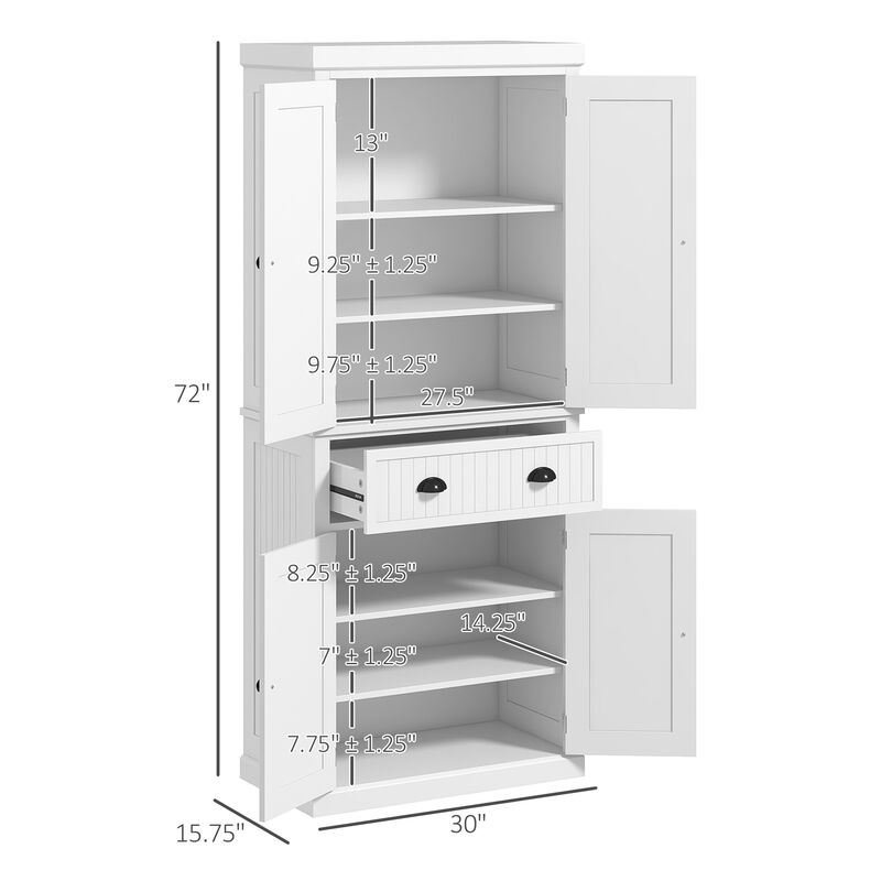 Hivvago 72" Kitchen Storage Cabinet with Doors, Drawer & Shelving image number 2