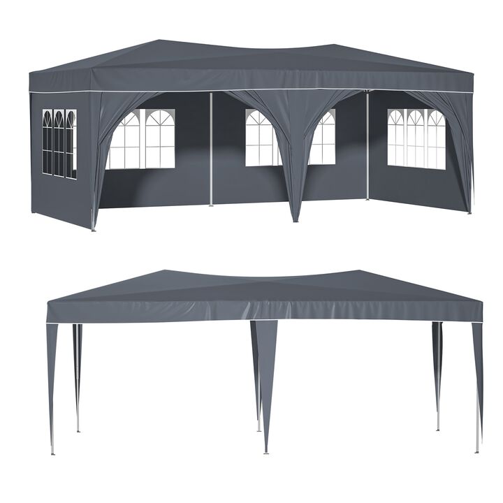 Mondawe 10'x20' Commercial Pop-Up Canopy Tent with 6 Sidewalls
