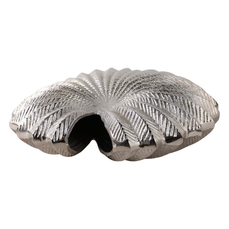 14x14" Seashell Metal Vase, Silver image number 5