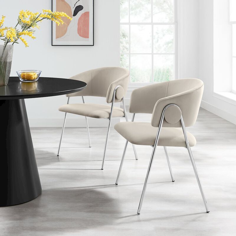 Nella Upholstered Performance Velvet Dining Chair Set of 2 image number 9