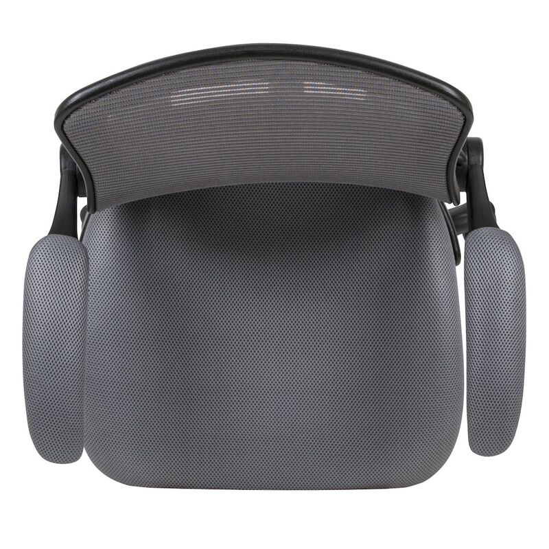 Flash Furniture Mid-Back Dark Gray Mesh Drafting Chair with Adjustable Foot Ring image number 7