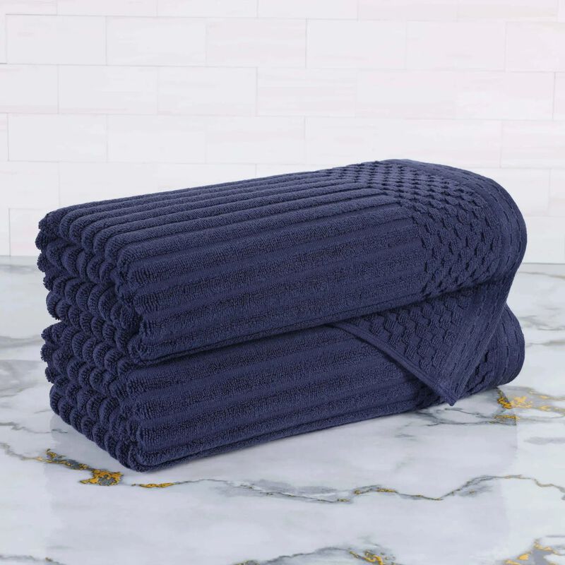 2-Piece Cotton Ribbed Bath Towel Set &ndash; Plush and Quick-Dry image number 1