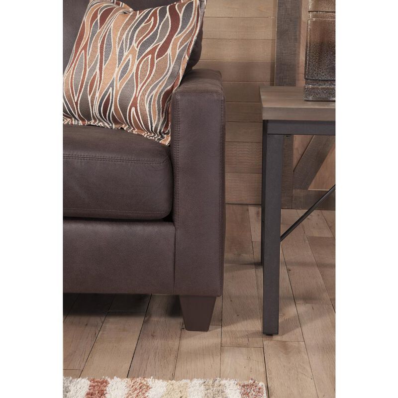 American Furniture Classics Loveseat with Two Accent Pillows, Brown