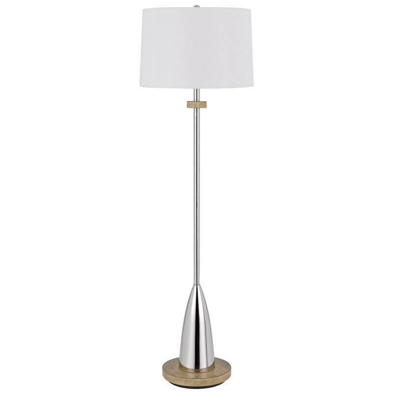 HomeRoots 61" Chrome Traditional Shaped Floor Lamp With White Square Shade image number 2