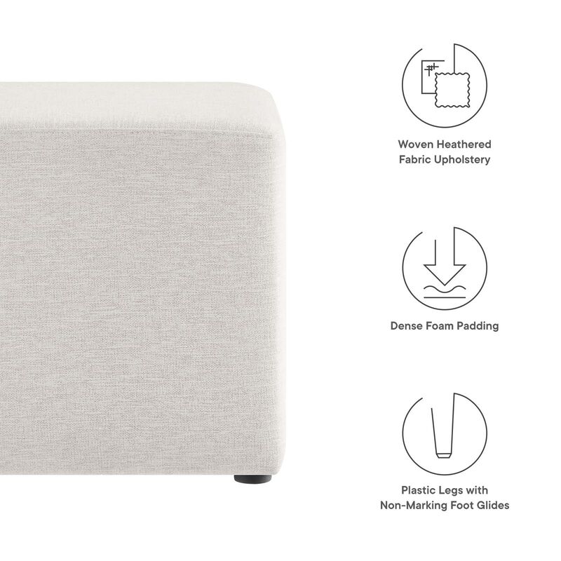 Callum 17" Square Woven Heathered Fabric Upholstered Ottoman image number 6