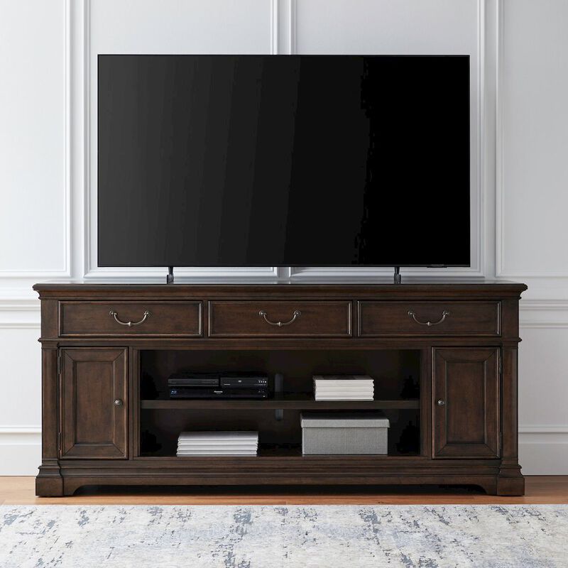 Liberty Furniture Arden Road 84 Inch TV Console for Living Room  - Satin Cherry image number 8