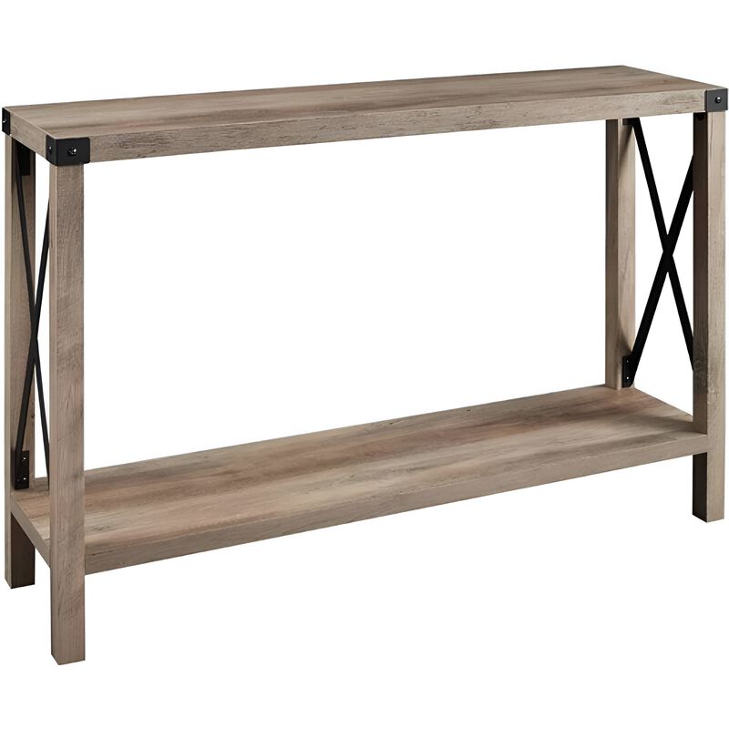 Rustic Industrial Entryway Console Table – Farmhouse Style Sofa Table for Living Room or Hall