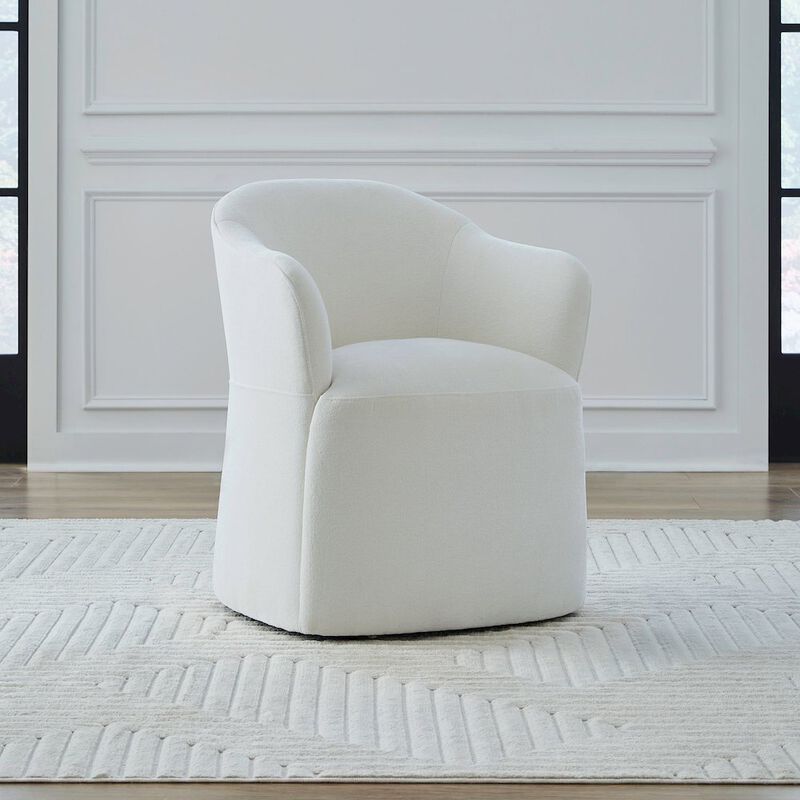 Liberty Furniture Accent Dining Chair with Castors - Squared Arm - Ivory Upholstry image number 9