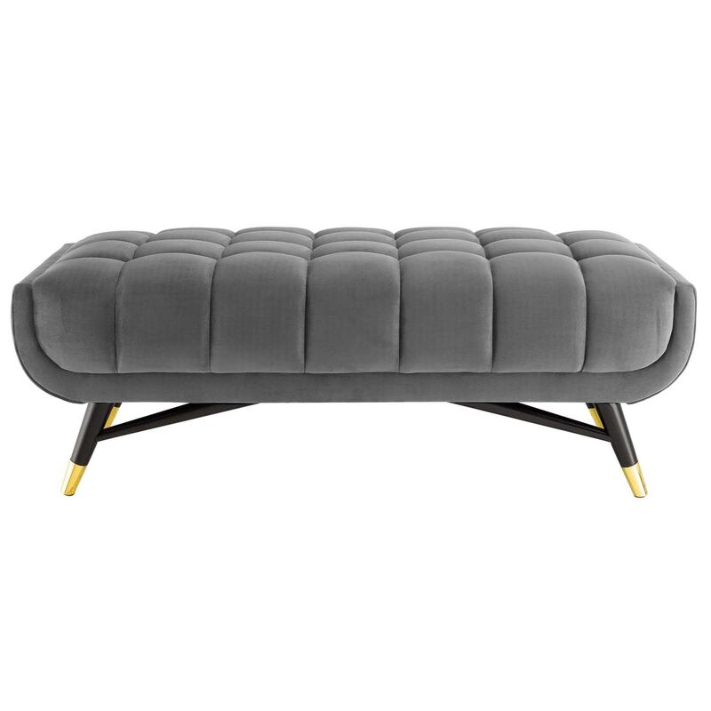 Modway Adept 47.5" Performance Velvet Bench in Gray image number 5
