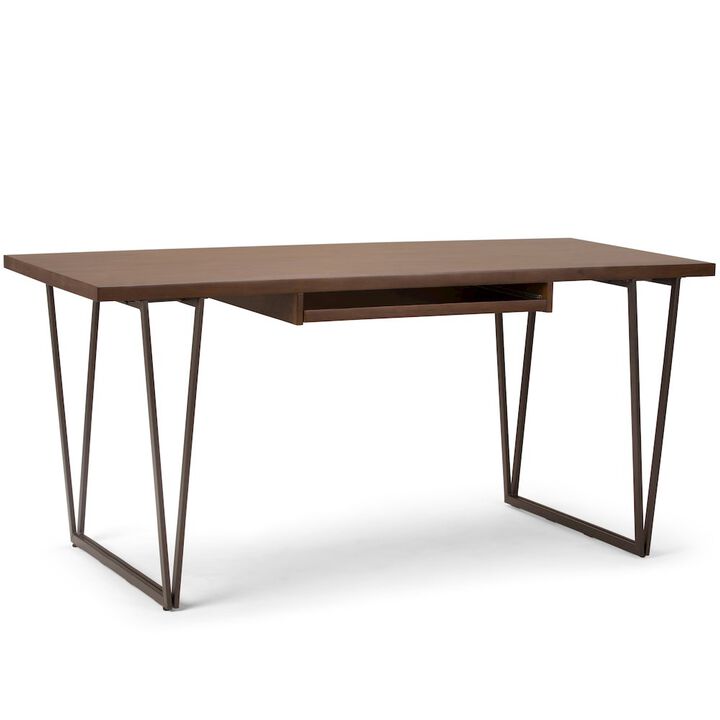 Simpli Home Ryder Solid Wood Desk In Natural Aged Brown