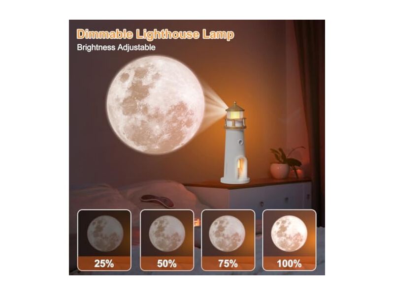 Rechargeable Table Lamp Nautical Adjustable Timer White Bedroom Living Room image number 1