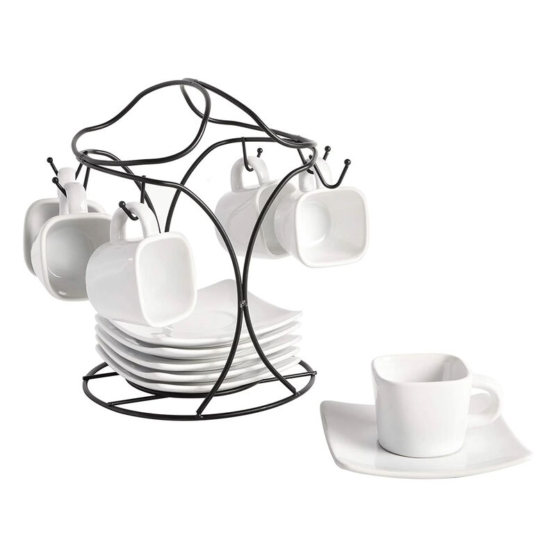 Gibson Elite Gracious Dining 12 Piece 3.25 Ounce Ceramic Espresso Cup and Saucer Set in White image number 0
