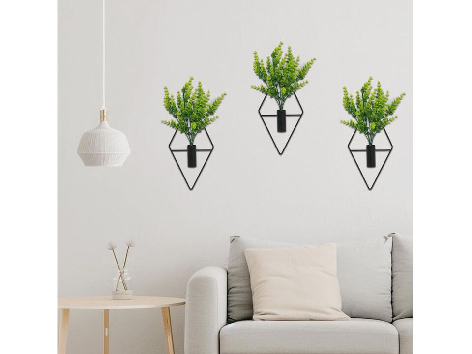 3 Pcs Eucalyptus Wall Plants Artificial Decor Boho Home Office Wall Decor