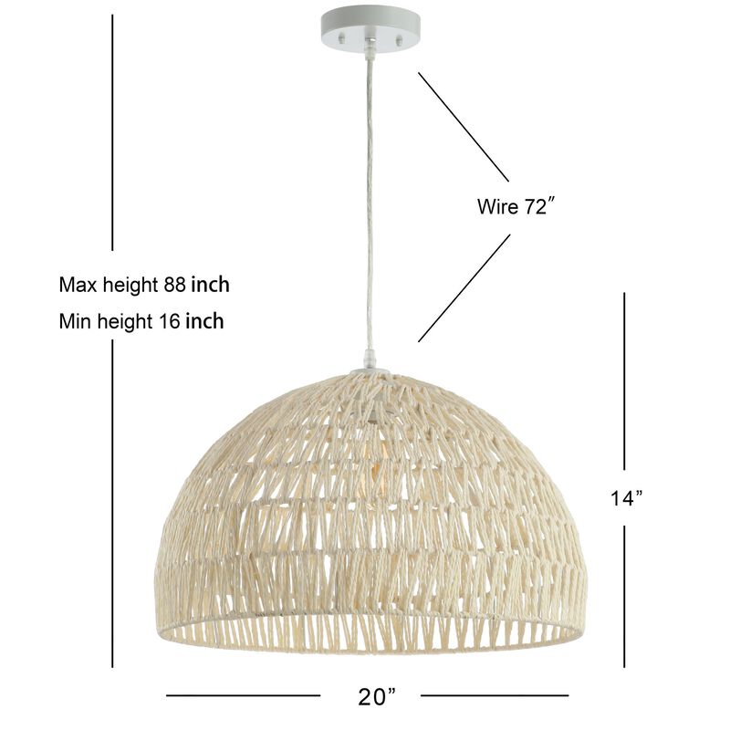 Campana 1-Light Bohemian Modern Woven Rope/Iron LED Pendant