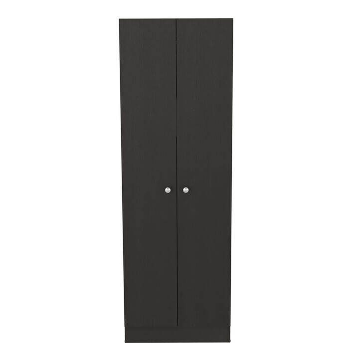 Multi Storage Pantry Cabinet, Five Shelves, Double Door Cabinet -Black