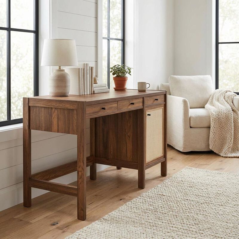 Wood Grain Office Desk with Spacious Surface and Sturdy Construction image number 5
