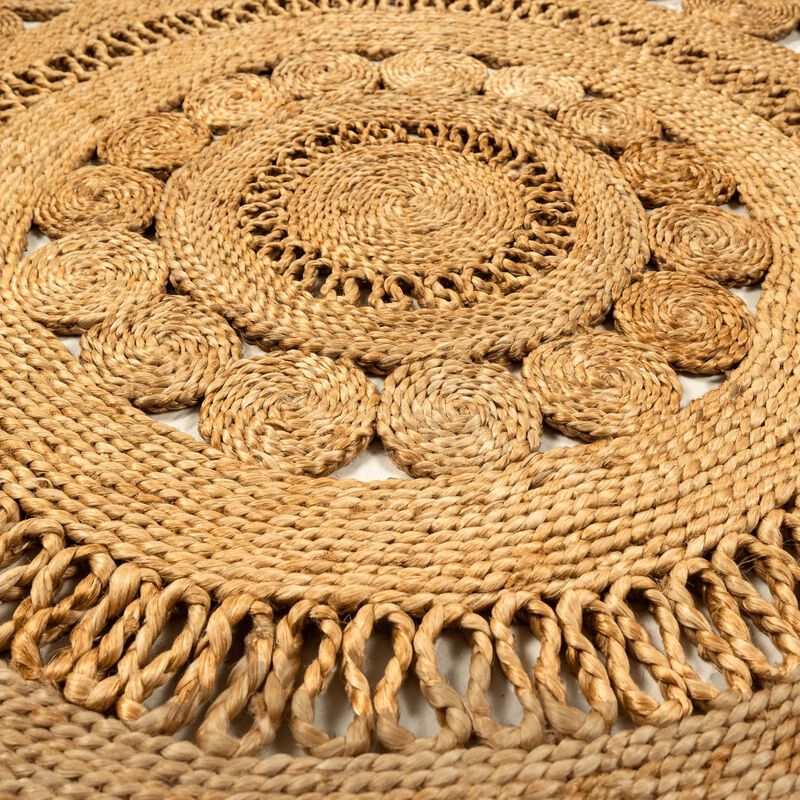 Plain Handwoven Stellar Braided Jute Lace Mat image number 2