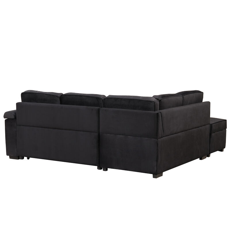 Merax 2 in 1 Pull Out Sofa Bed L Shape Couch