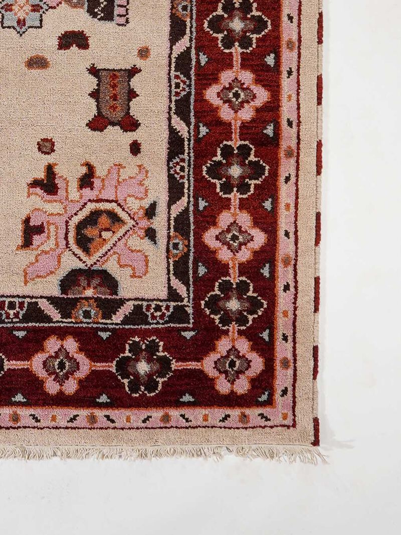 RUGSOTIC CARPETS HAND KNOTTED WOOL & SILK ECO-FRIENDLY ORIENTAL AREA RUGS  - Rectangle Shape, Classic Oriental Traditional , Low Pile Handmade Area Rugs (AF0121) image number 3