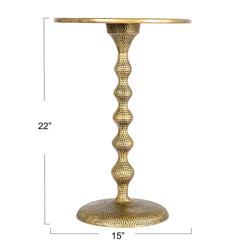 Rowena Interiors Hammered Metal Table, Antique Brass image number 4