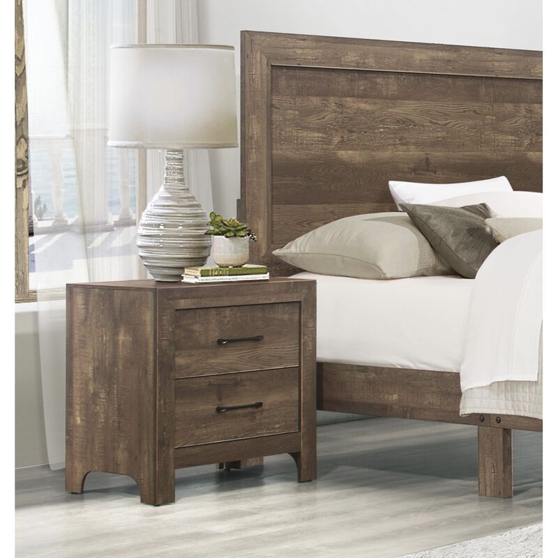 Streamdale 1-Drawer Rustic Nightstand with Black Hardware image number 3