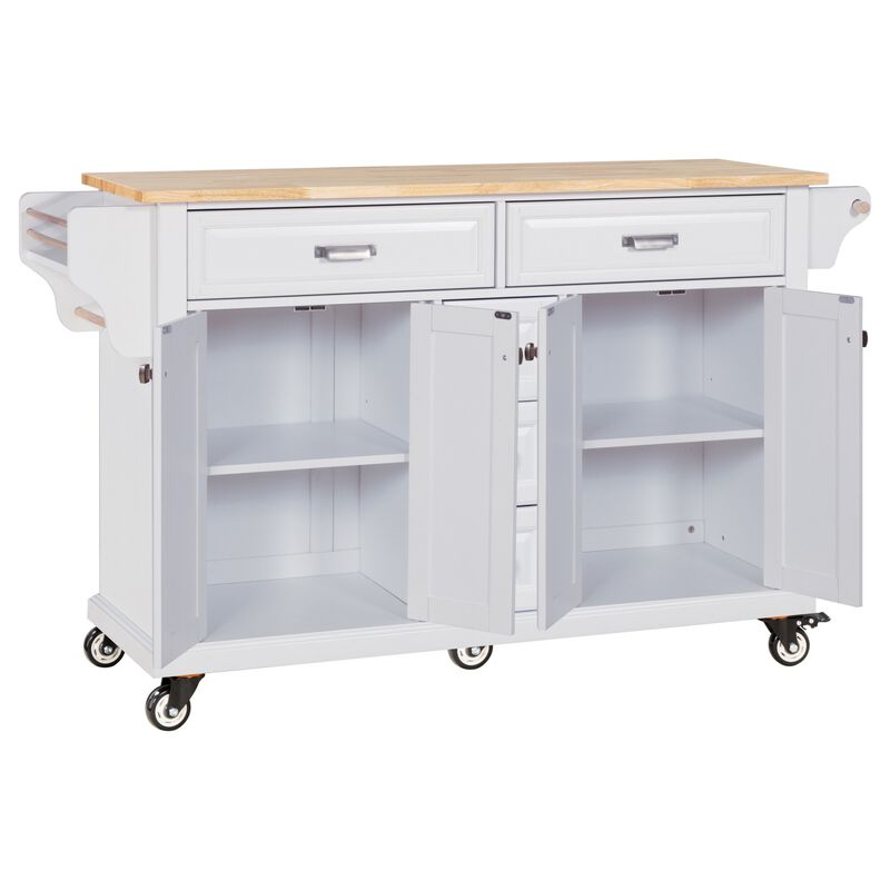 Streamdale Cambridge Natural Wood Top Kitchen Island with Storage image number 6