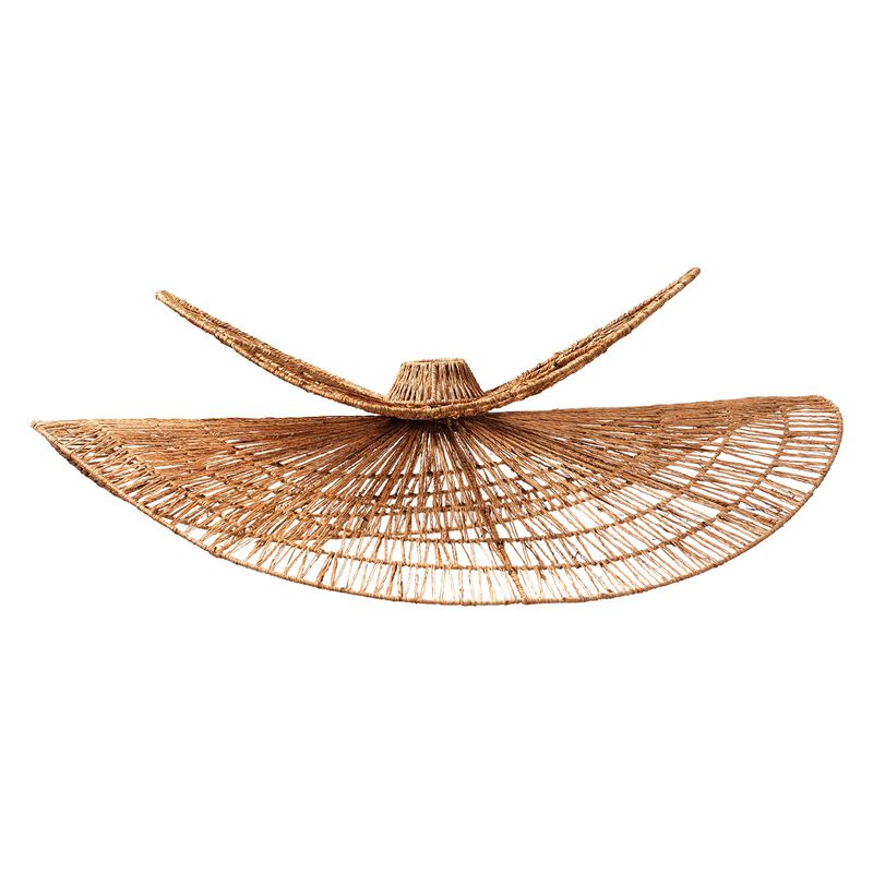 bali & pari Theanna Woven Jute Pendant Lampshade &ndash; Handwoven Boho Floral Light Fixture, Natural Wicker Ceiling Shade