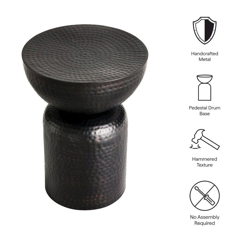 Mella Metal Hammered Side Table image number 1