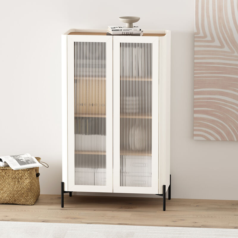 Abbey Beige D&eacute;cor Cabinet