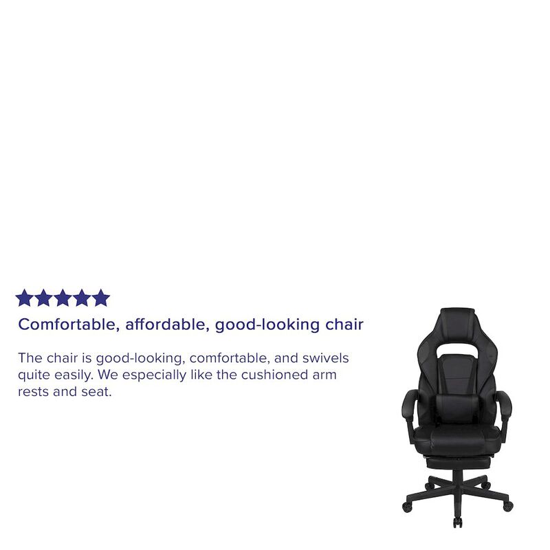Flash Furniture X40 Gaming Chair Racing Computer Chair - Black/Purple image number 1