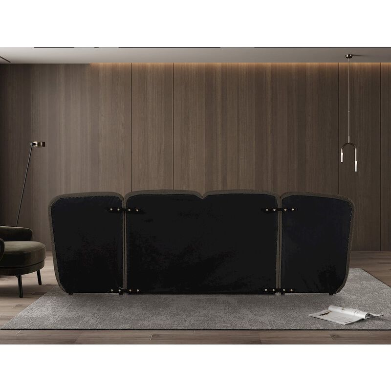 Meridian Furniture Shiloh Brown Boucle Fabric King Bed