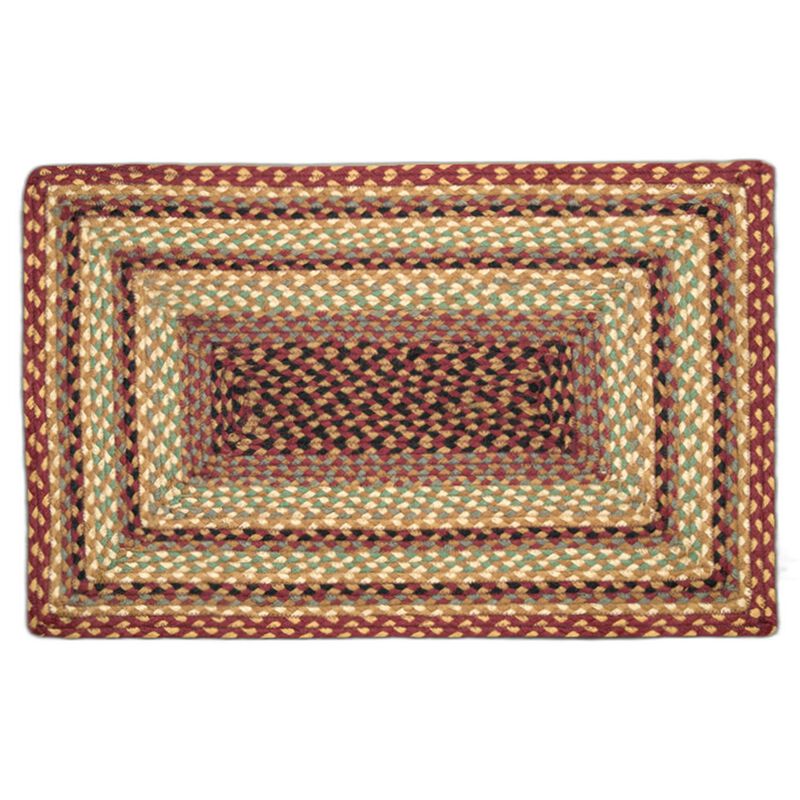 Earth Rugs Rc-357 Burgundy Gray Cream Rectangle Braided Rug 5 Feet X 8 Feet image number 0