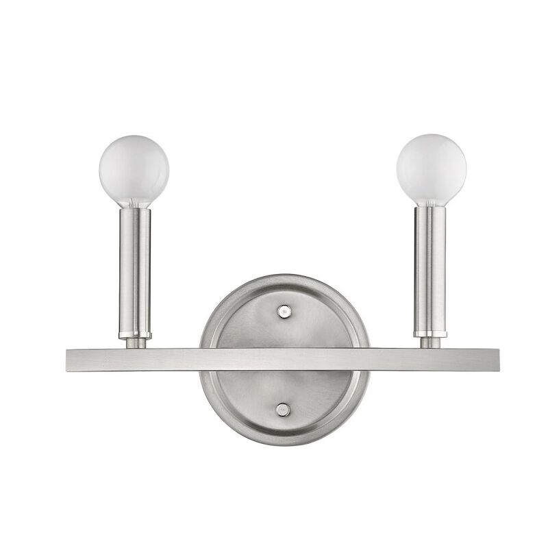 Hivvago Two Light Silver Wall Sconce
