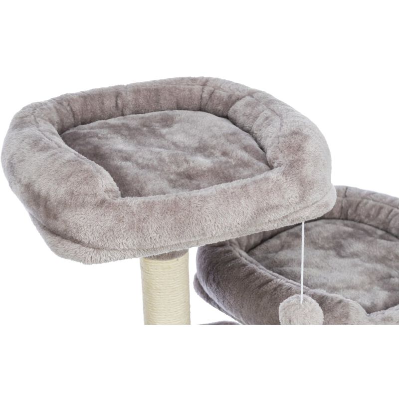 TRIXIE Eduardo Plush & Sisal 4-Level 57.1" Cat Tree with Scratching Posts & Condo, Gray image number 6