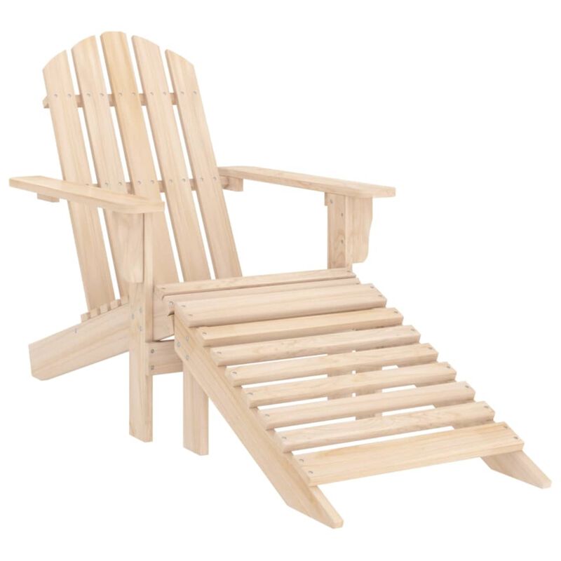 vidaXL Patio Lounge Set - Adirondack Chair with Ottoman and Table - Solid Fir Wood - Ergonomic & Durable - Comfortable Outdoor Seating Solution - Modern Furniture for Garden, Patio, and Backyard