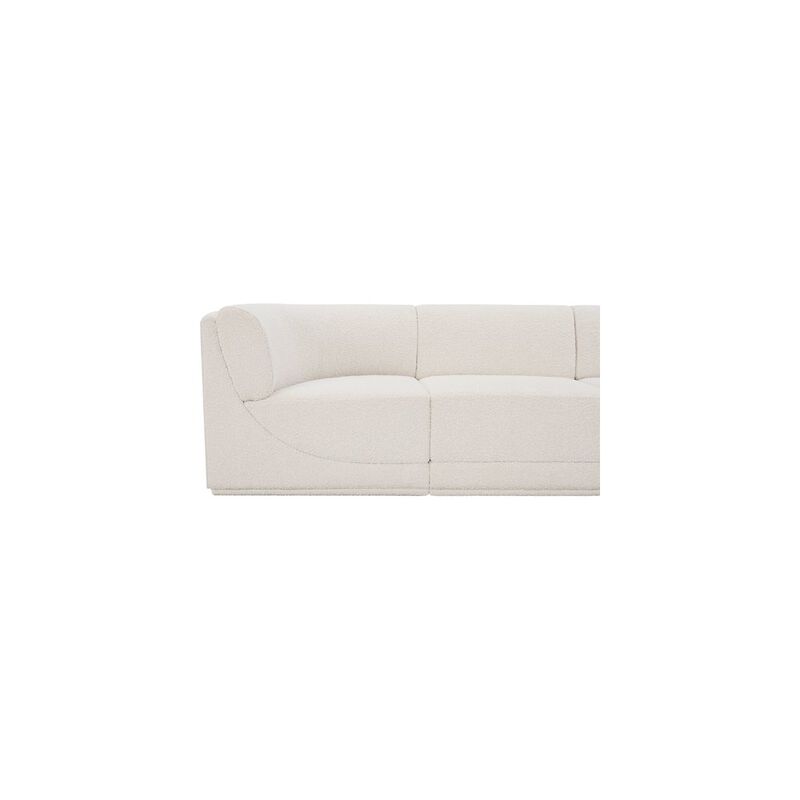 Meridian Furniture Ollie Cream Boucle Fabric Modular Sofa