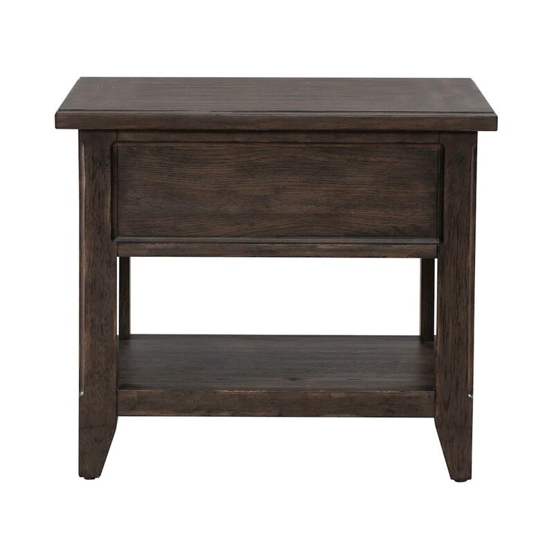 Liberty Furniture 3 Pc Living Room Set - Stone Top Cocktail Table, 2 End Tables - Brown Oak Wood image number 6