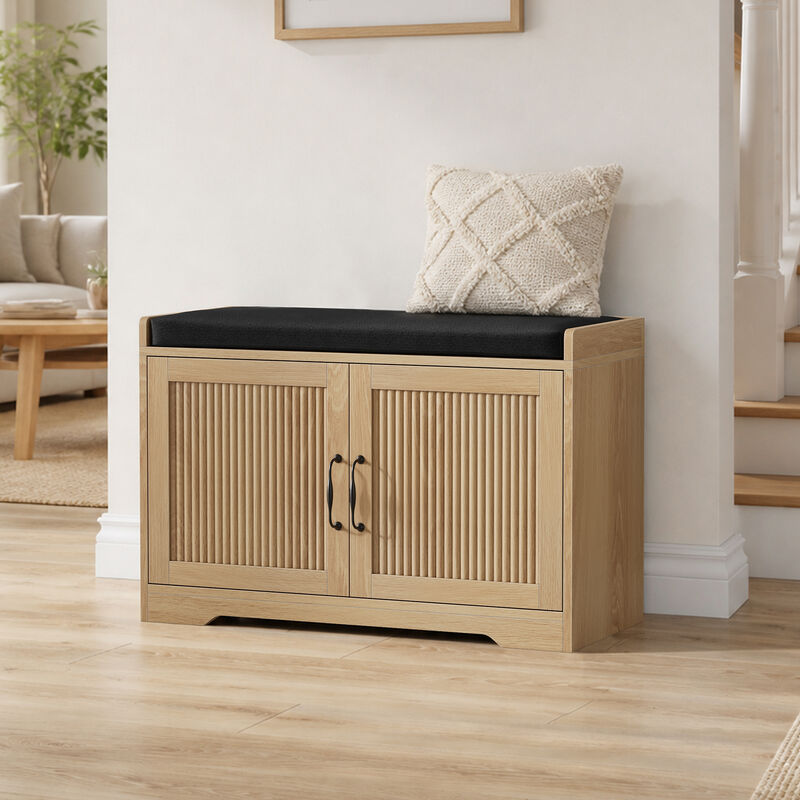 Dempal entryway shoe storage bench image number 1