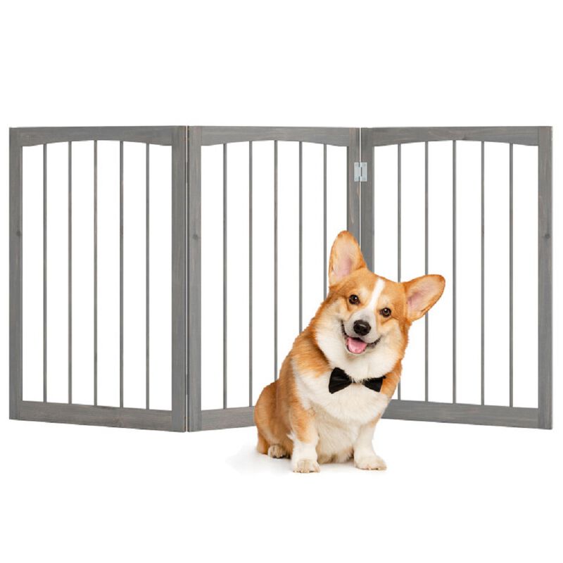 Tall Freestanding Pet Gate &ndash; Wooden Indoor Divider for Cats and Small Dogs image number 0