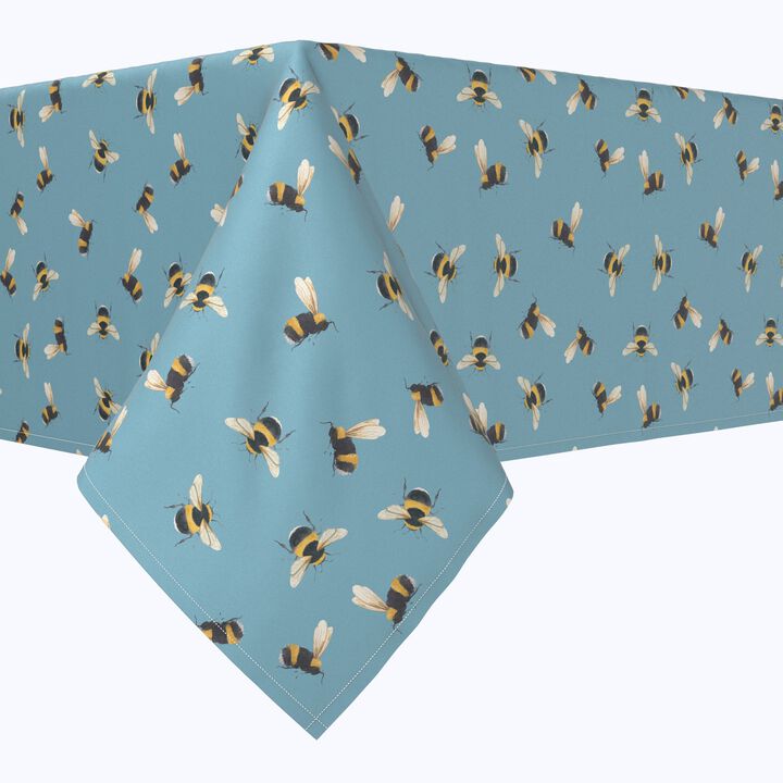 Fabric Textile Products, Inc. Square Tablecloth, 100% Polyester, Bumble Bee Toss Blue