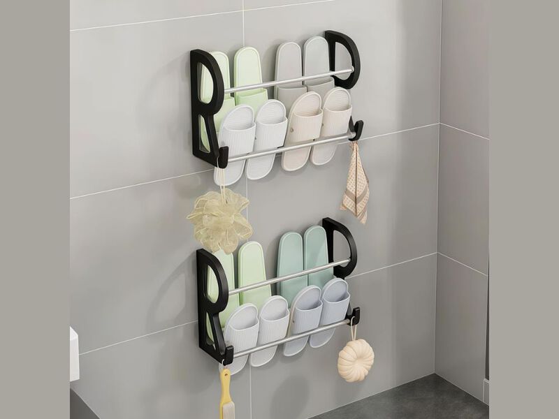 Stainless Steel Shoe Rack Simple Storage Device Wall Mounted image number 1